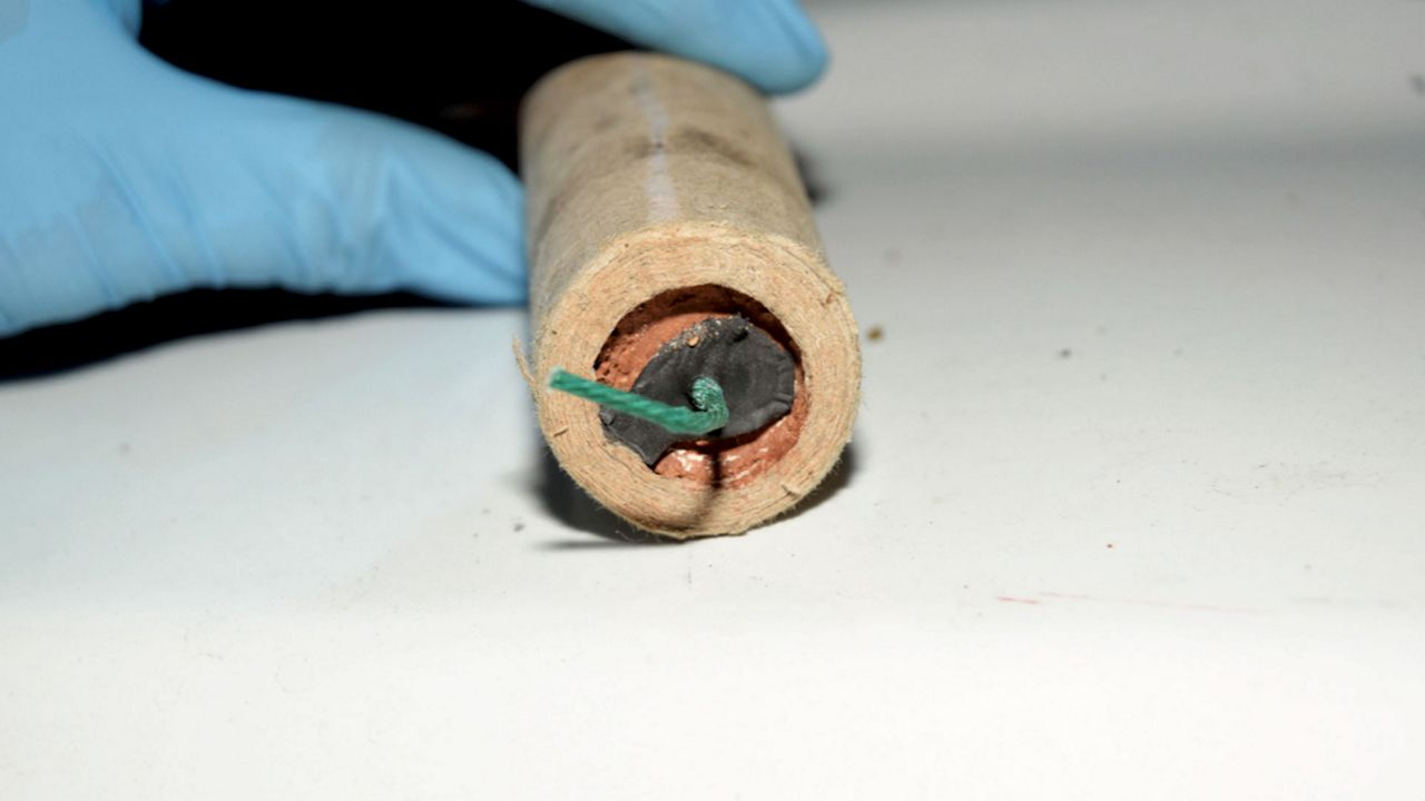 Pipe-type explosive found during the investigation. (Courtesy: Pinellas County Sheriff's Office)