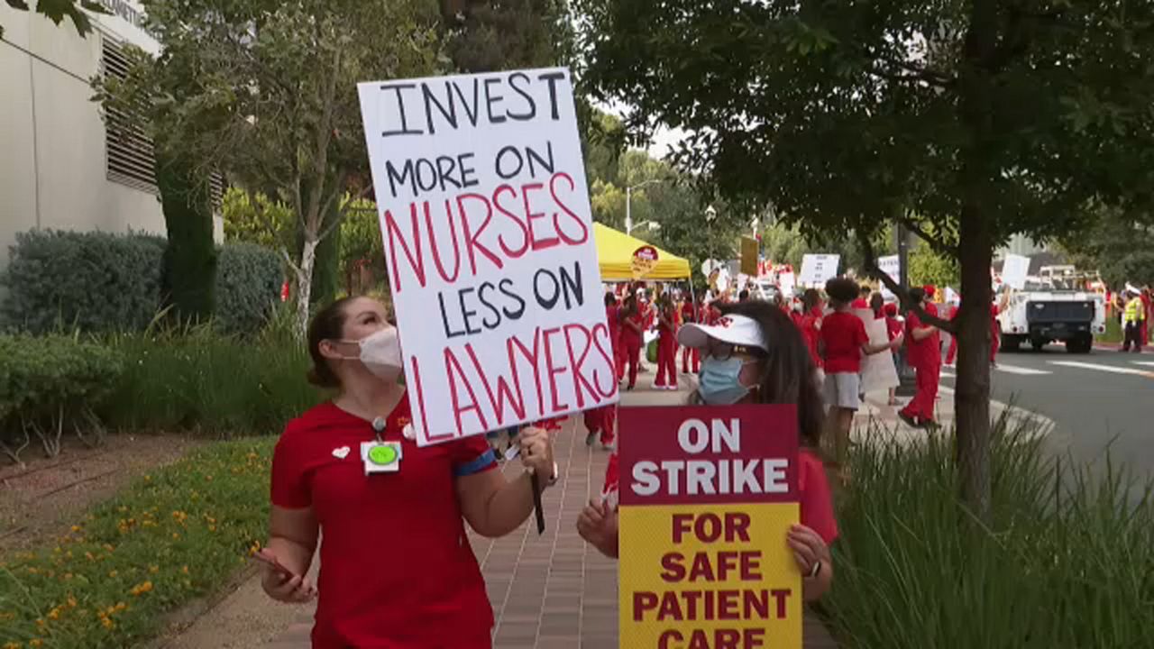 Registered nurses at Keck Hospital of USC and USC Norris Cancer Hospital will begin a two-day strike Tuesday July 13, 2021.