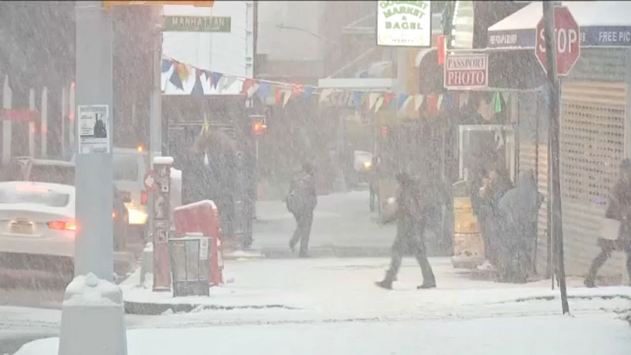 Light morning snowfall leads to slick road conditions in NYC