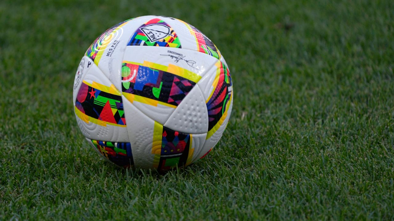  A soccer ball sits on the field during an MLS soccer match between New York City FC and CF Montréal, Wednesday, July 3, 2024, in New York. 