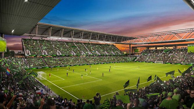 Artist's rendering of the proposed Major League Soccer stadium in Austin. (Courtesy: Gensler, TBG, CAA ICON)