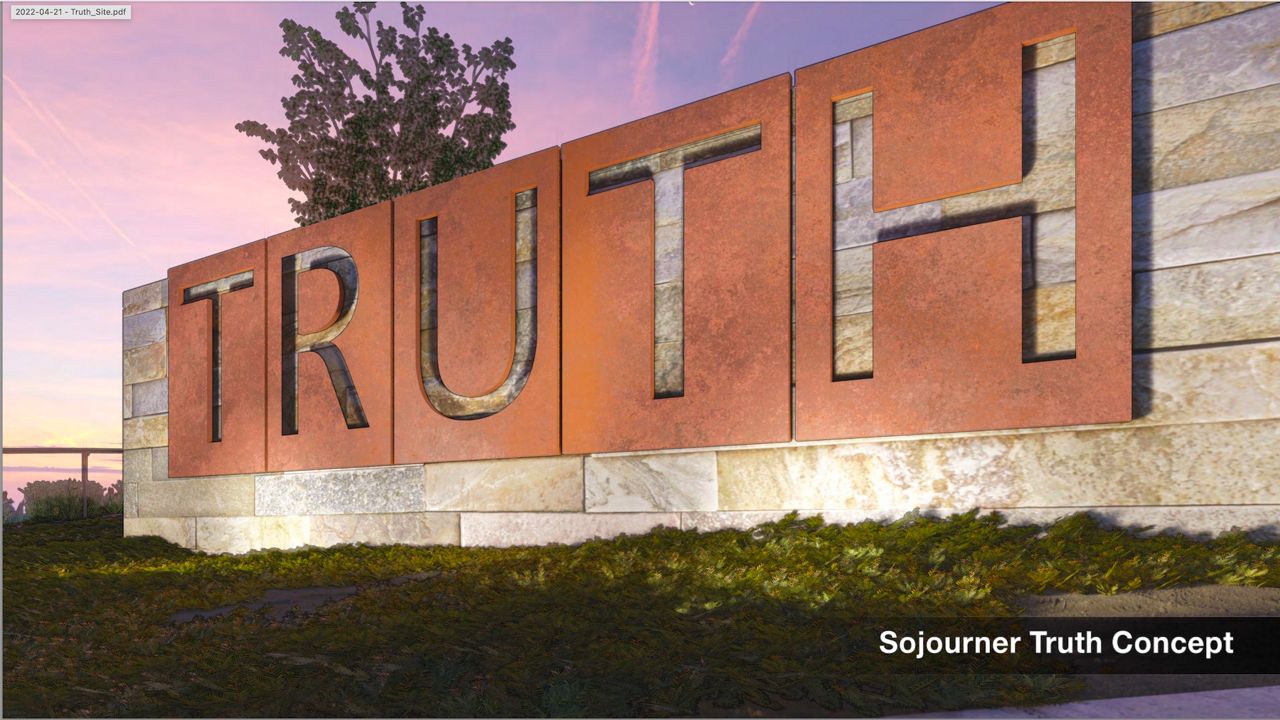 The Sojourner Truth Project Committee plans to build a 10,000-square-foot plaza that will welcome visitors coming into Akron. (Courtesy of GPD Group ) 
