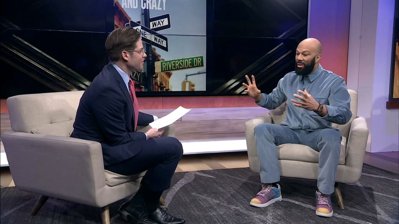 “On Stage” host Frank DiLella sits down with rapper turned stage star Common to talk about making his Broadway debut in the Pulitzer Prize winning play, "Between Riverside and Crazy." (NY1 Photo)