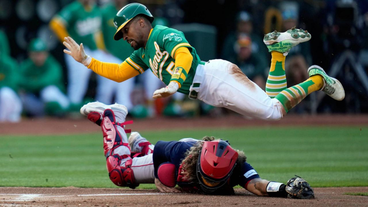 Oakland Athletics' JJ Bleday during a baseball game against the