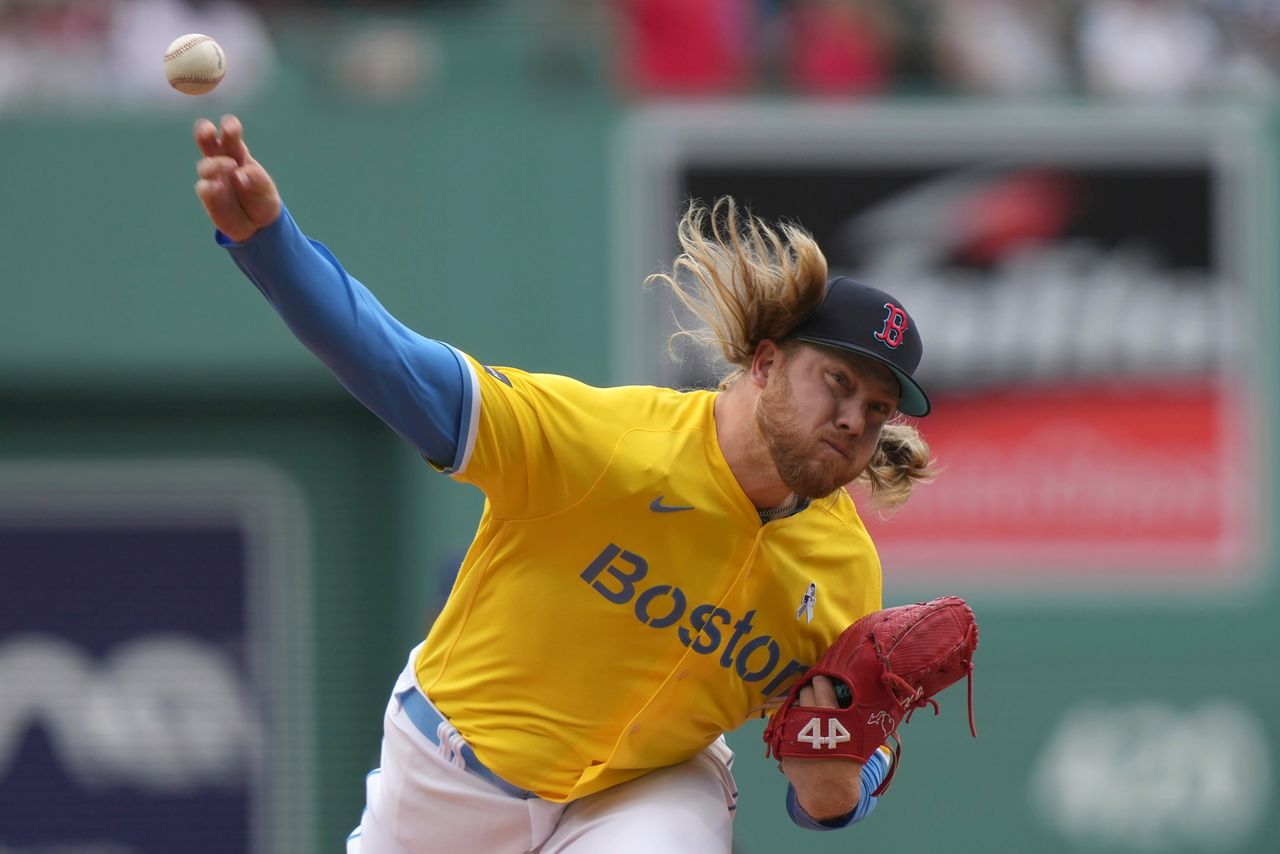Boston Red Sox's Kaleb Ort delivers a pitch against a New York Yankees batter in the first inning Sunday, June 18, in Boston. (AP Photo/Steven Senne)