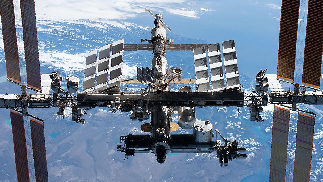 One of the first images of the International Space Station captured during the station fly around of the Crew Dragon Endeavor. (NASA)