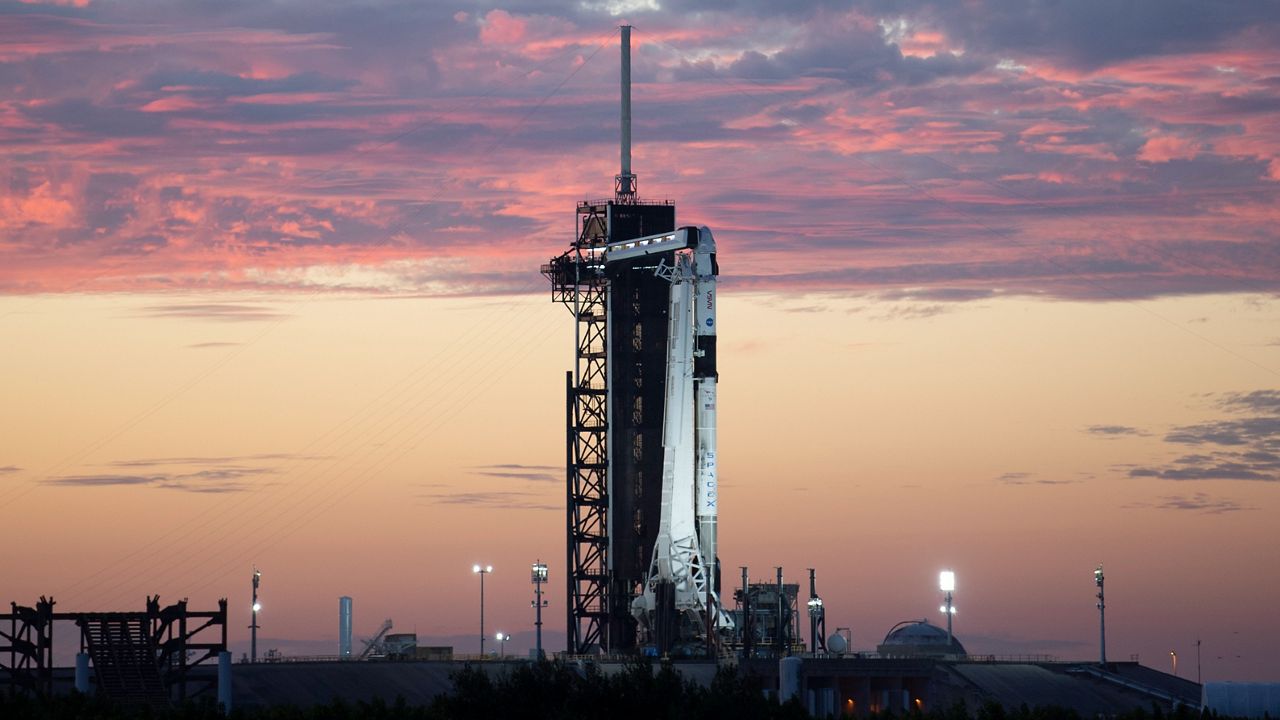 A SpaceX Falcon 9 rocket on the launch pad at the Kennedy Space Center. (File)