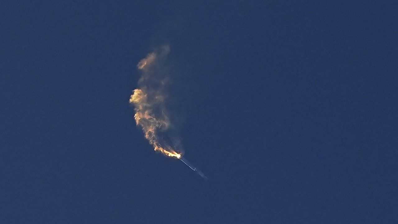 SpaceX's Starship turns after its launch from Starbase in Boca Chica, Texas, Thursday, April 20, 2023. The Federal Aviation Administration has closed its accident investigation into SpaceX's failed debut of its Starship mega rocket. The FAA said Friday, Sept. 8, that multiple problems led to the launch explosion on April 20 over the Gulf of Mexico, off the South Texas coast. (AP Photo/Eric Gay, File)