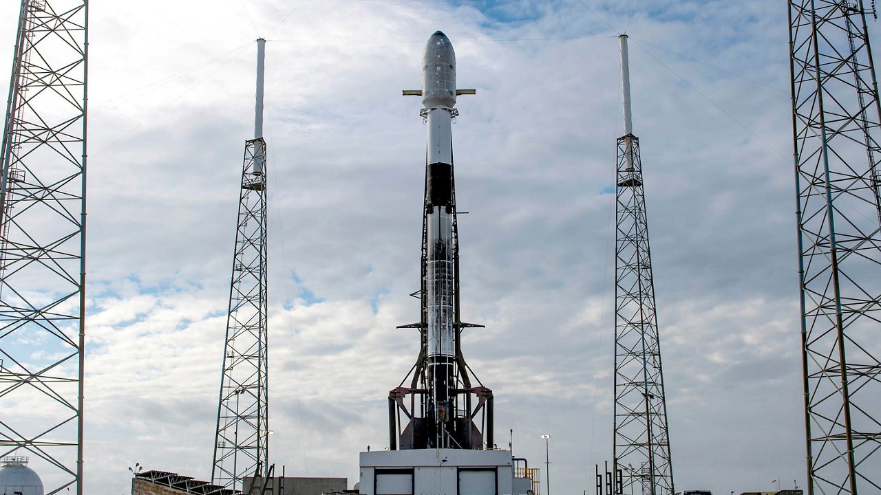 The Italian Space Agency’s COSMO-SkyMed Second Generation satellite sits ready to launch with the help of SpaceX’s Falcon 9 rocket from Space Launch Complex 40 at the Kennedy Space Center Friday. (SpaceX)