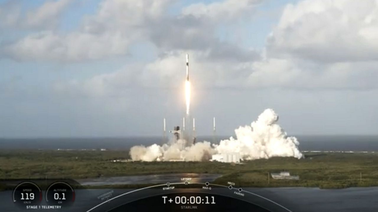 A Falcon 9 rocket launches the Starlink 10-13 mission from Space Launch Complex 40 at Cape Canaveral Space Force Station. (SpaceX)