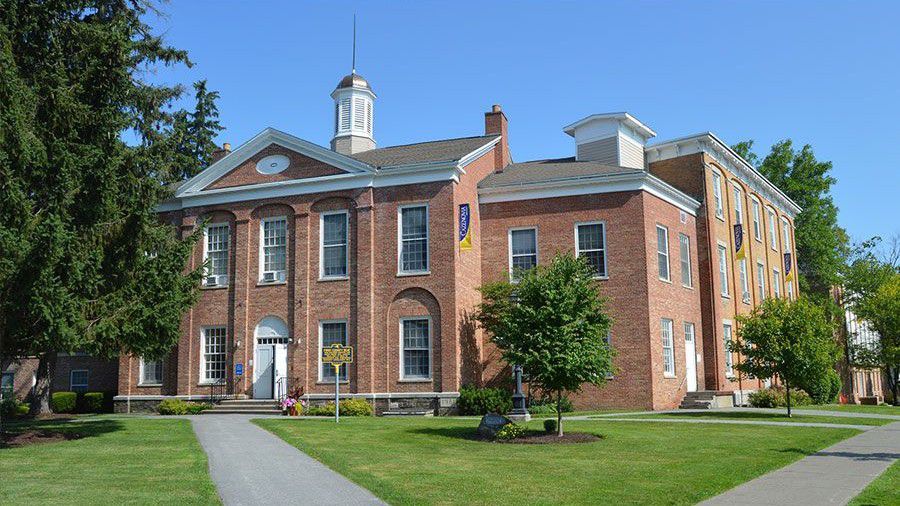 cazenovia college building on a clear, sunny day