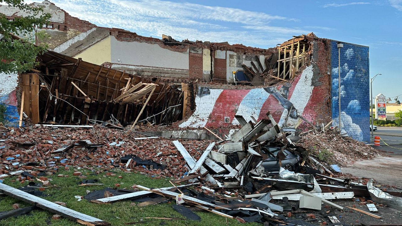 aftermath of rome ny building following tornado