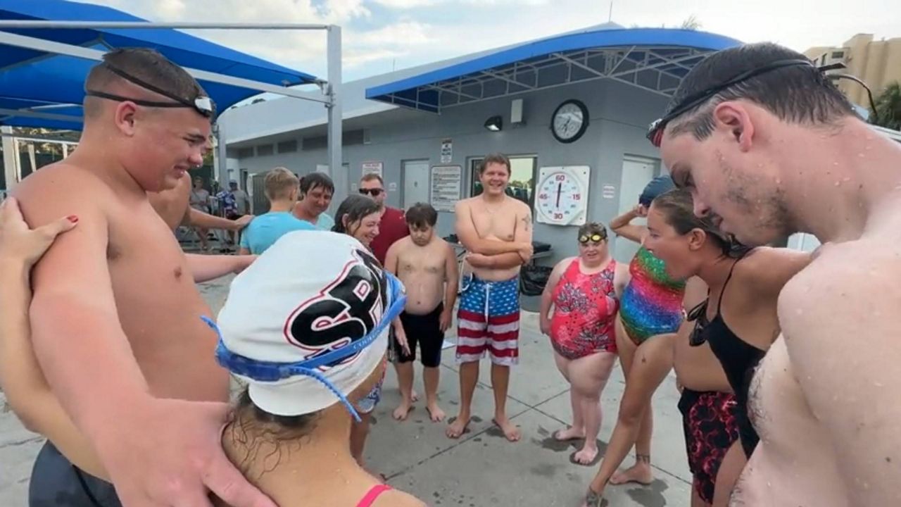 The Special Olympics swim team meets at the North Shore Pool in St. Petersburg. The team members enjoy developing their skills while making friendships. (Spectrum News)