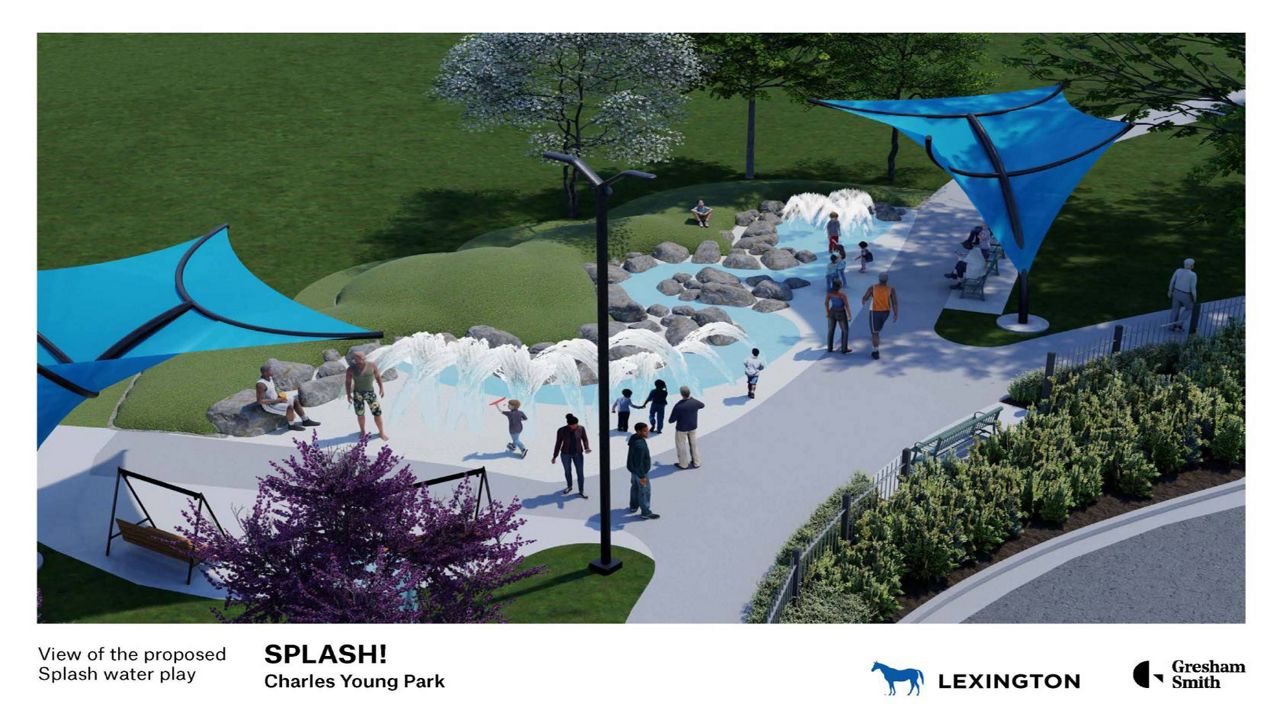 A rendering showing the proposed view of the Splash! water play zone in Lexington, Ky. (City of Lexington)