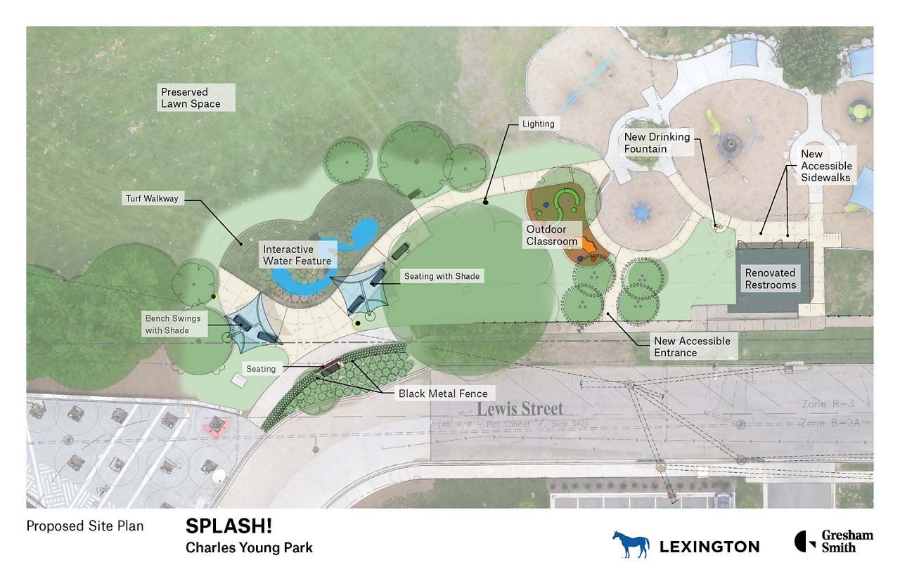 A proposed site plan for the Splash! water play zone in Lexington, Ky. (City of Lexington)