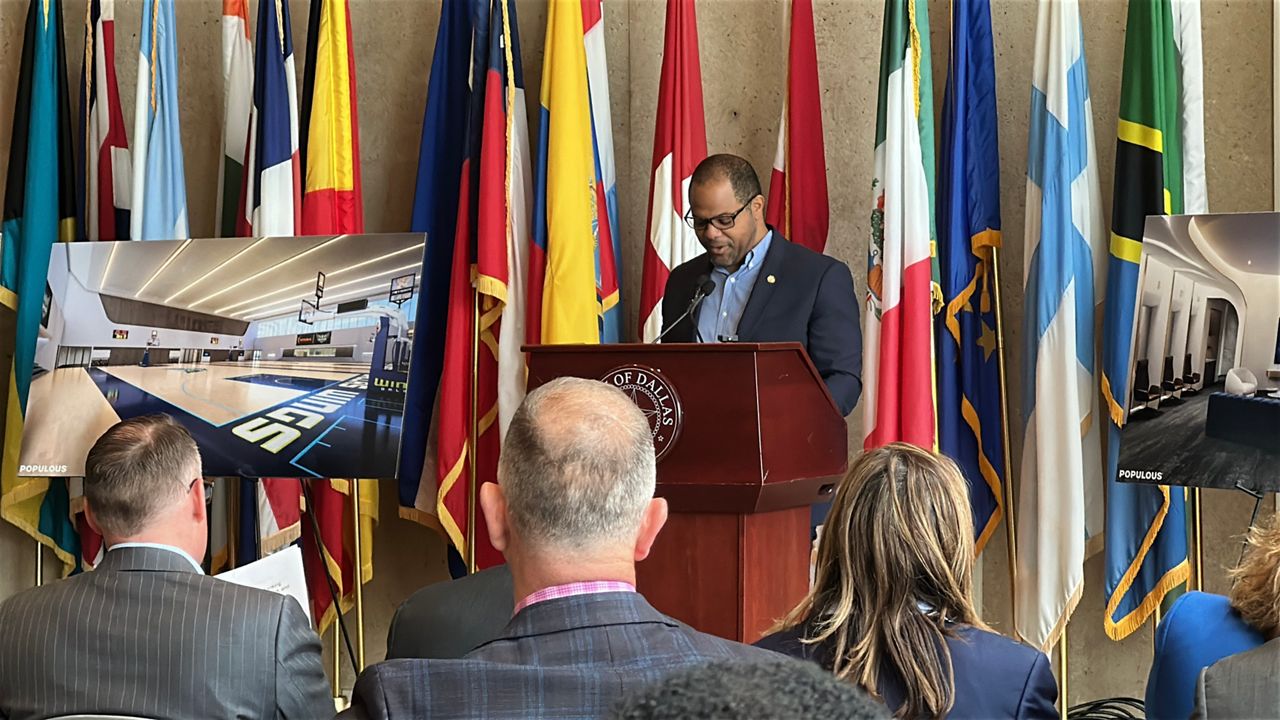 The City of Dallas announced a brand new training facility for the Dallas Wings in Oak Cliff, showing off renderings of the facility. (Spectrum News 1/Michael Lozano)