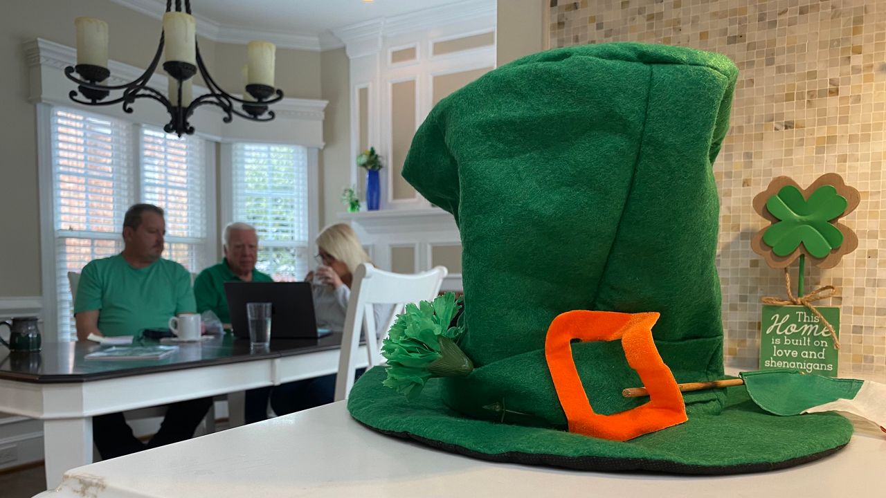 Rory Wall preparing for St. Patrick's Day Parade