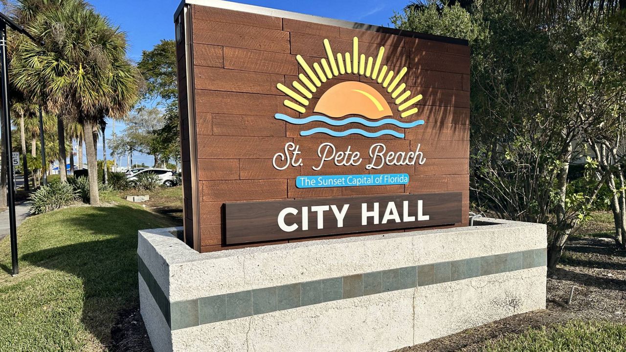 St. Pete Beach City Hall's entrance sign (Spectrum News)