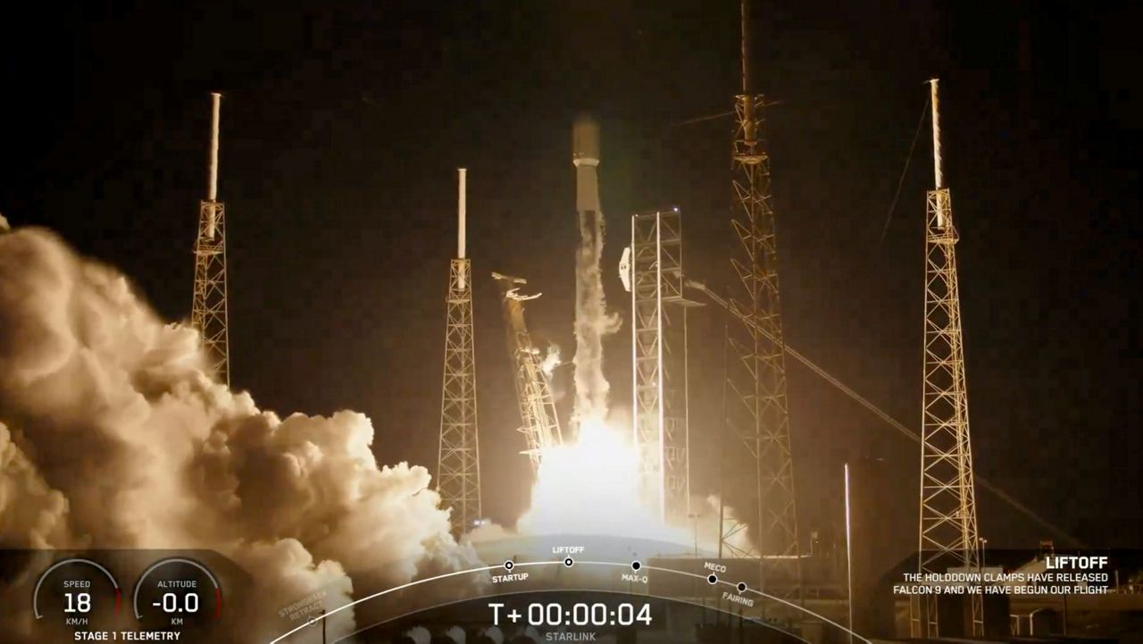 The Starlink 10-1 mission launches successfully from Cape Canaveral Space Force Station Friday night. (SpaceX)