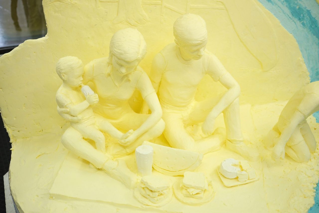 close up of state fair butter sculpture