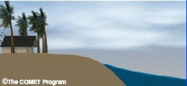 Surge animation with a steep continental shelf.