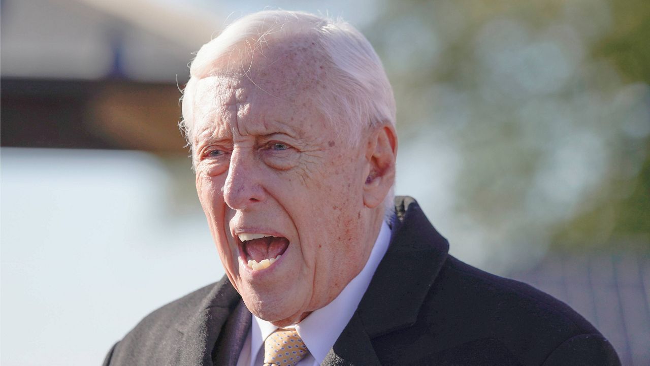 House Majority Leader Steny Hoyer, D-Md., talks during a news conference on Capitol Hill, Jan. 11, 2024, in Washington. (AP Photo/Mariam Zuhaib, File)