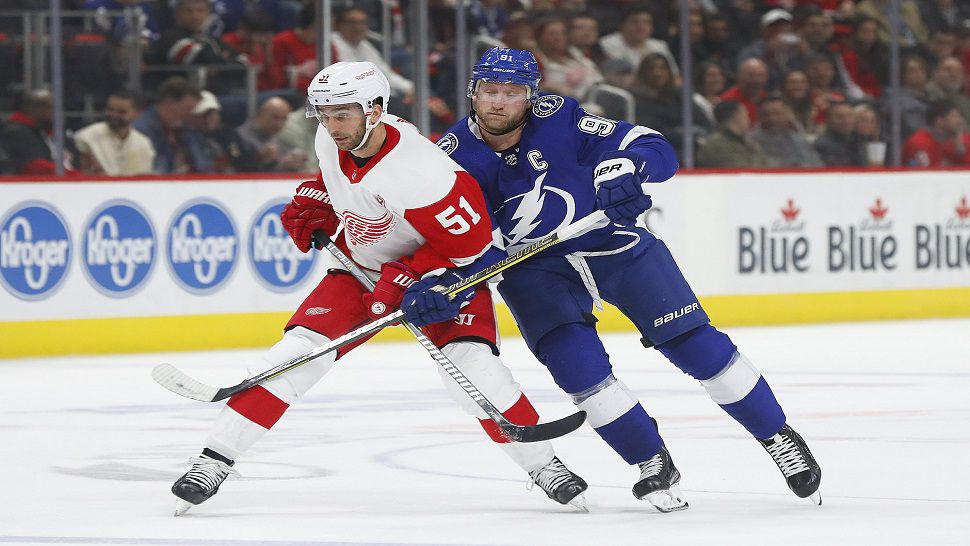 Lightning captain Steven Stamkos scored twice in the first period and had two second-period assists on Saturday night.