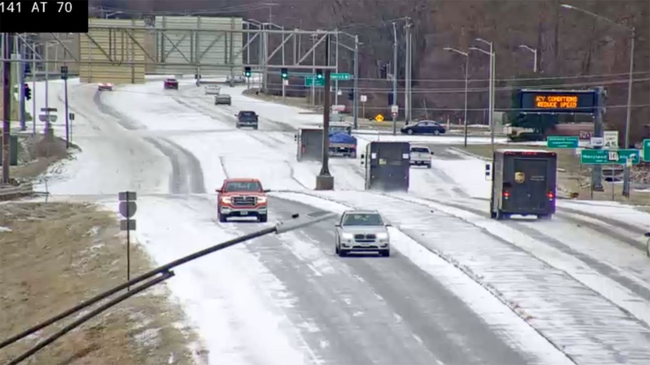 Icy conditions across St. Louis after a wintry mix pushed across region. (Courtesy/MoDOT)