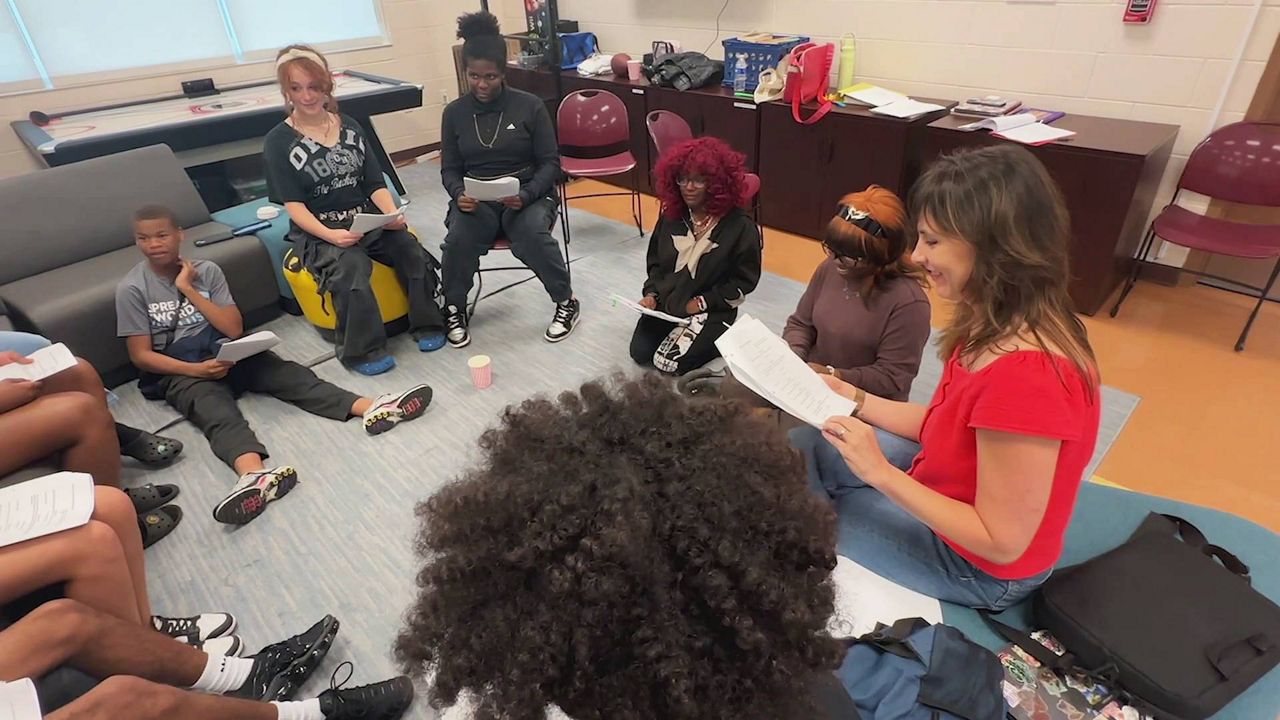 A new playwriting program for teens at Metropolitan Ministries gave young people the chance to create two new plays with the help of playwright Erin Lekovic (left). The Straz Center offered the program free of charge. (Spectrum News)