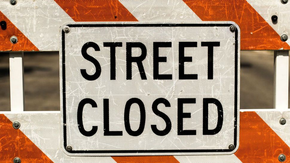 FILE- Street closed sign. 