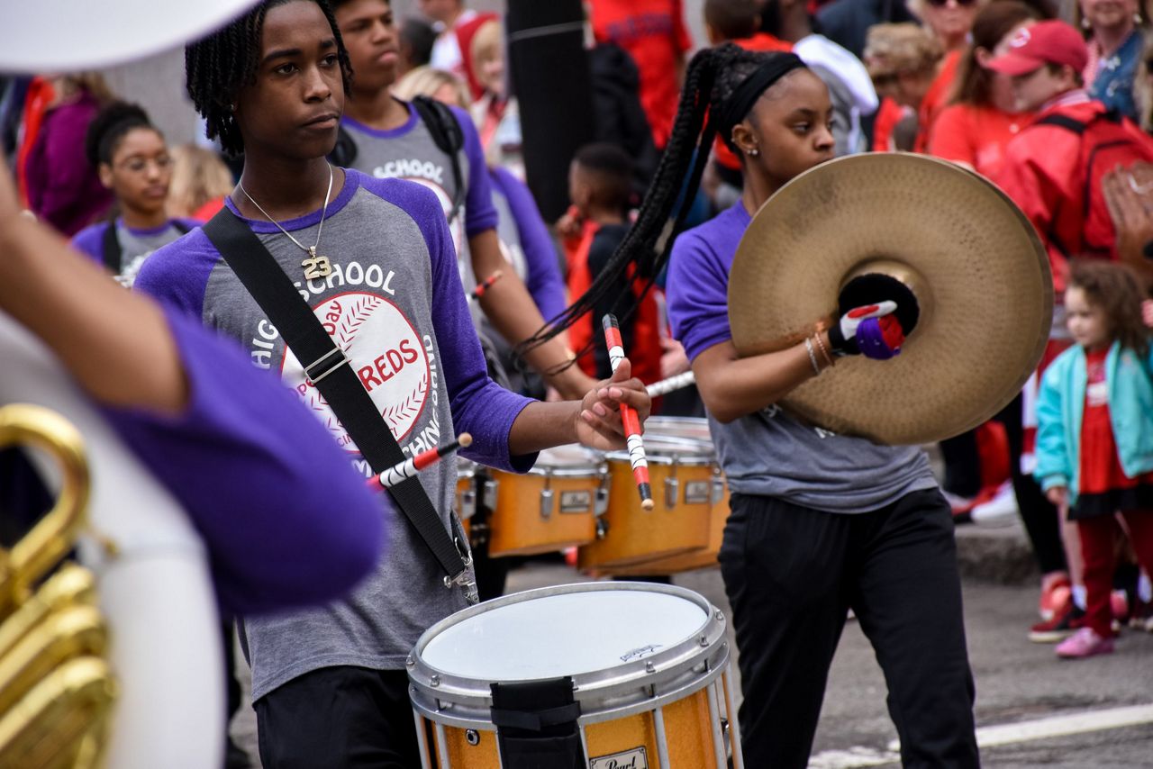 The parade gives students from dozens of schools in Reds Country the chance to perform on a major stage. (Casey Weldon/Spectrum News 1)