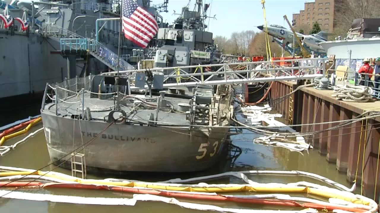 USS The Sullivans Above Water