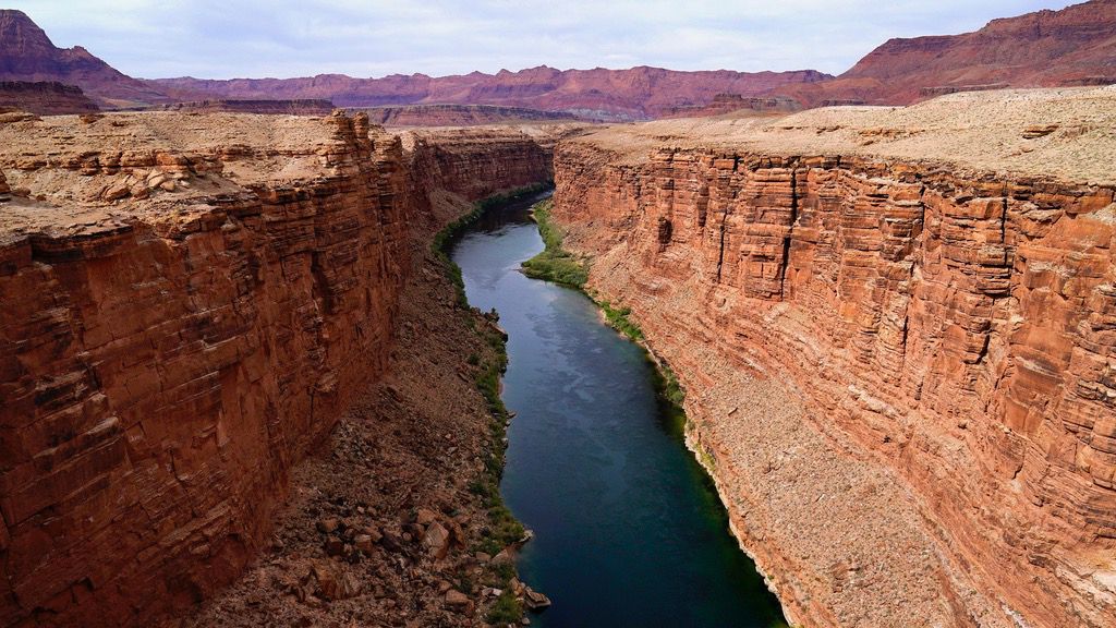 The Colorado River in the upper River Basin is pictured in Lees Ferry, Ariz., on May 29, 2021. (AP Photo/Ross D. Franklin, File)