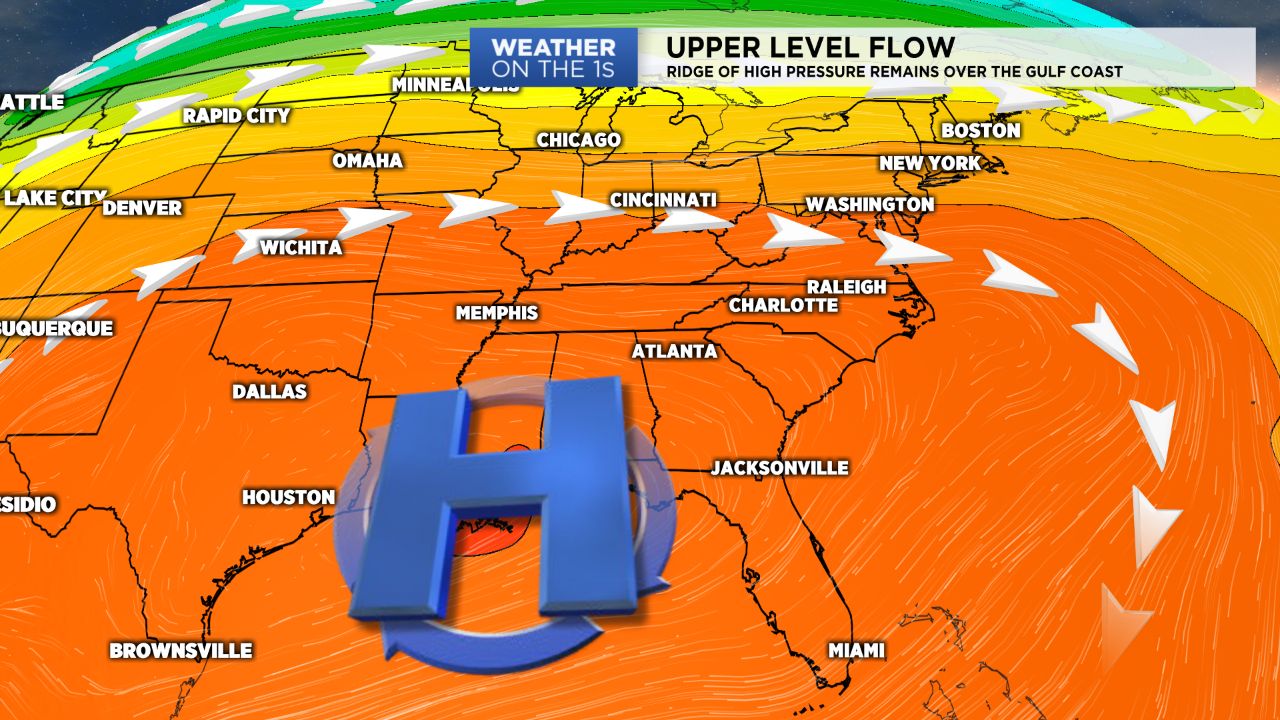 An upper level ridge of high pressure will remain dominate over the south, ensuring our warm trend in temperatures continues through the weekend.