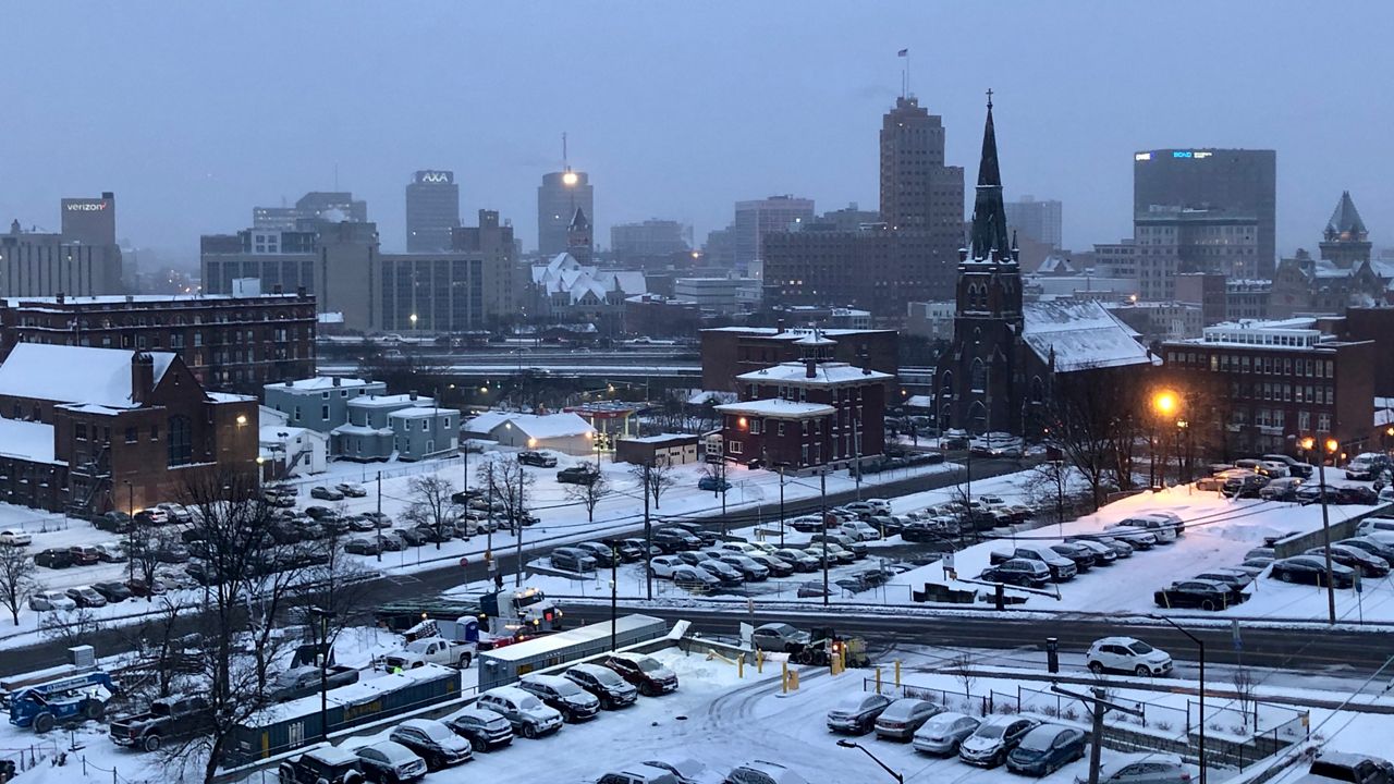 Syracuse skyline in the winter