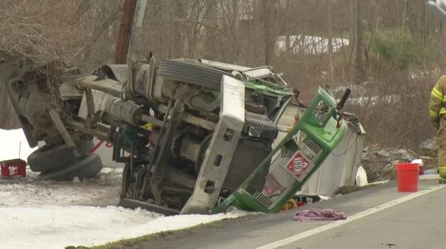 Hazmat Team Responds After Fuel Tanker Rollover in Newburgh