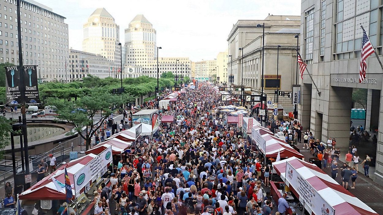 The Taste of Cincinnati will take over Fifth Street in downtown over Memorial Day weekend. (Photo courtesy of Cincinnati USA Regional Chamber)