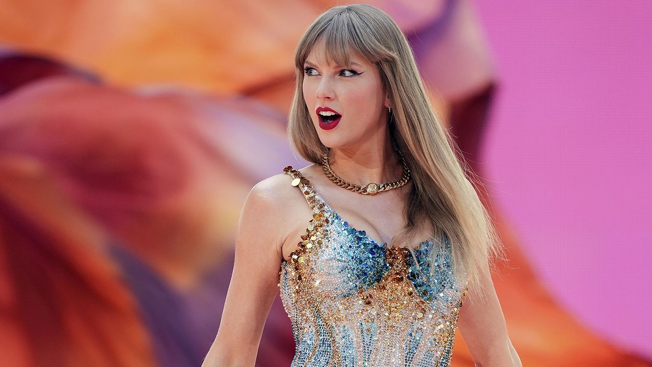 Taylor Swift performs at Wembley Stadium as part of her Eras Tour June 21, 2024 in London. (Photo by Scott A Garfitt/Invision/AP, File)