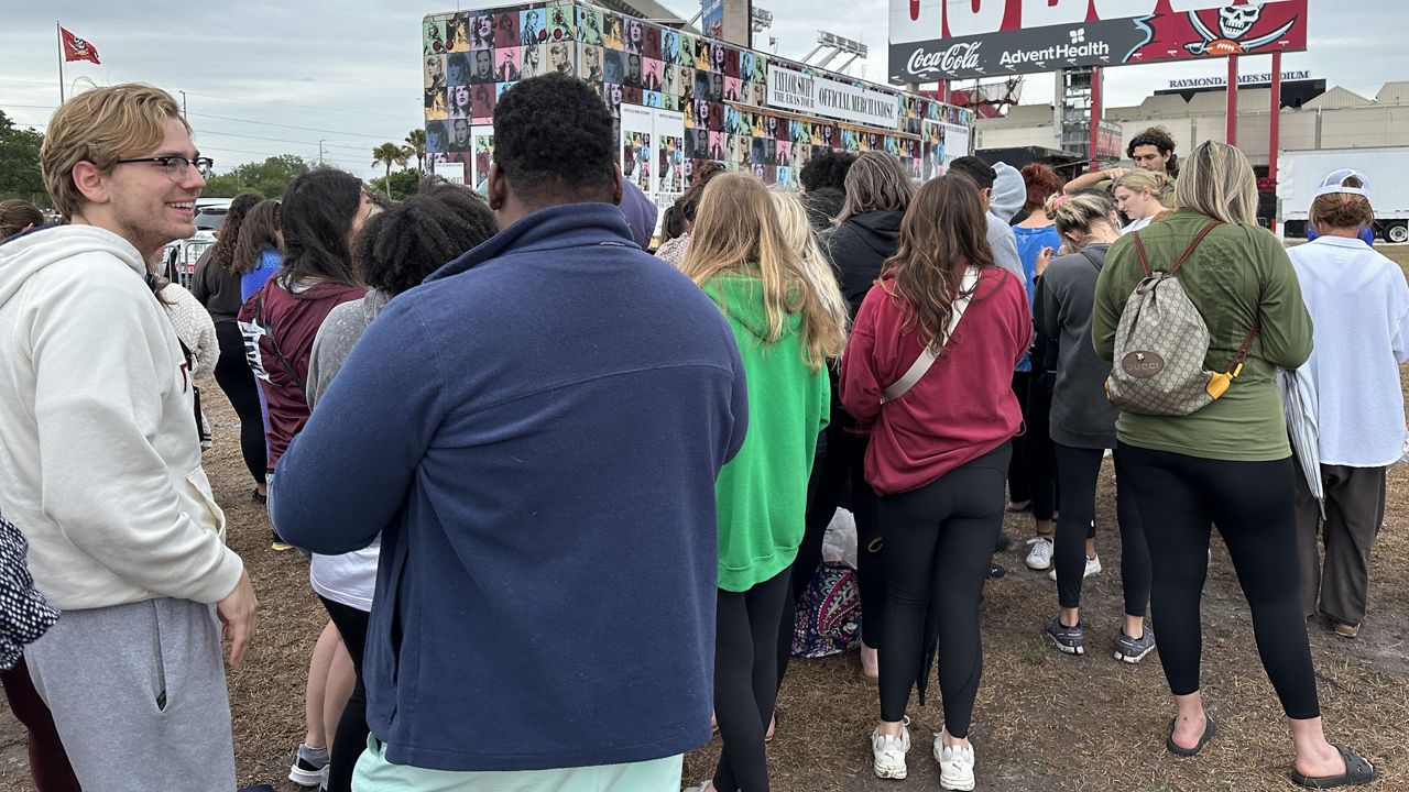 Taylor Swift merchandise truck outside Ford Field 