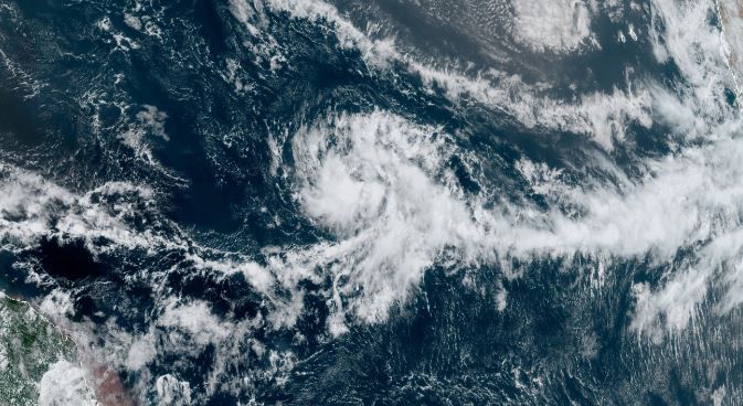 Satellite image of Tropical Depression 7 (NOAA)