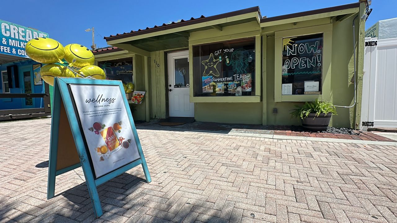 The Spice & Tea Exchange at John's Pass opened up this past Wednesday after it was forced to close due to Hurricane Helene. (Spectrum News/Randy Levine)