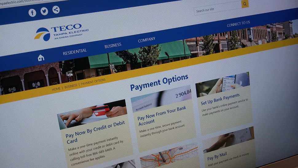 Tampa Electric's website, where customers can make online payments. (Spectrum News)