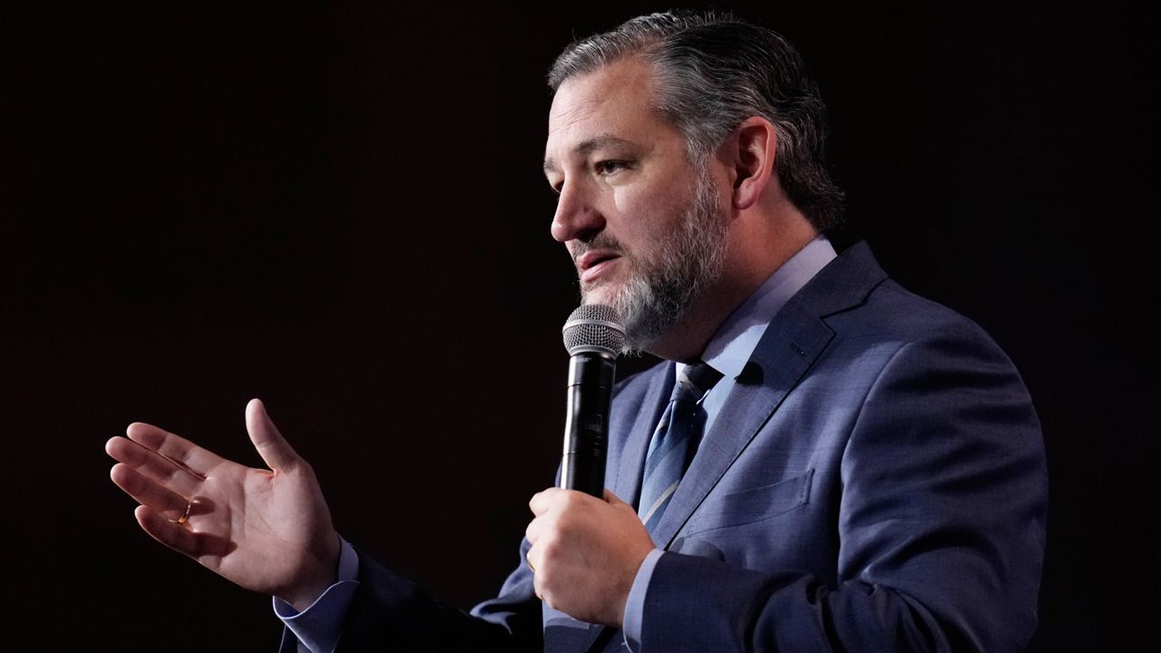 Sen. Ted Cruz, R-Texas, speaks at an annual leadership meeting of the Republican Jewish Coalition Saturday, Nov. 19, 2022, in Las Vegas. (AP Photo/John Locher)