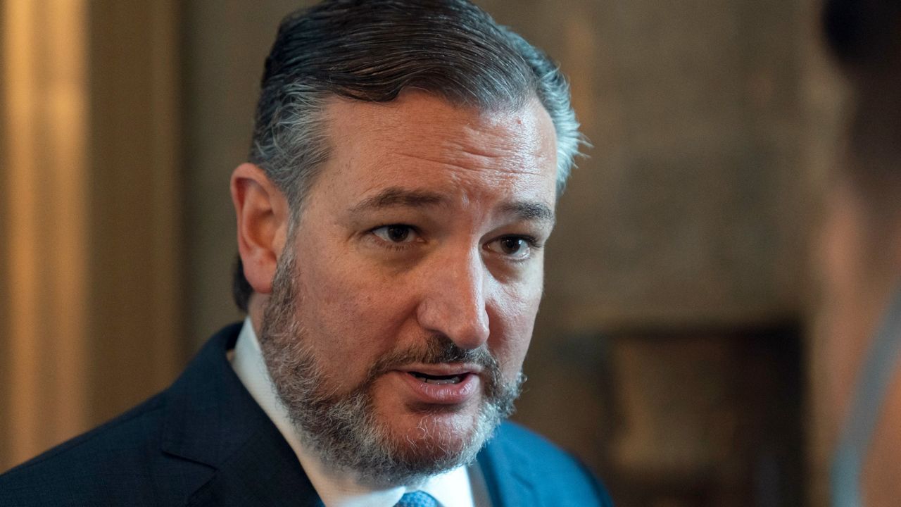 Sen. Ted Cruz, R-Texas, speaks with reporters on Capitol Hill, Thursday, Oct. 7, 2021, in Washington. (AP Photo/Alex Brandon)