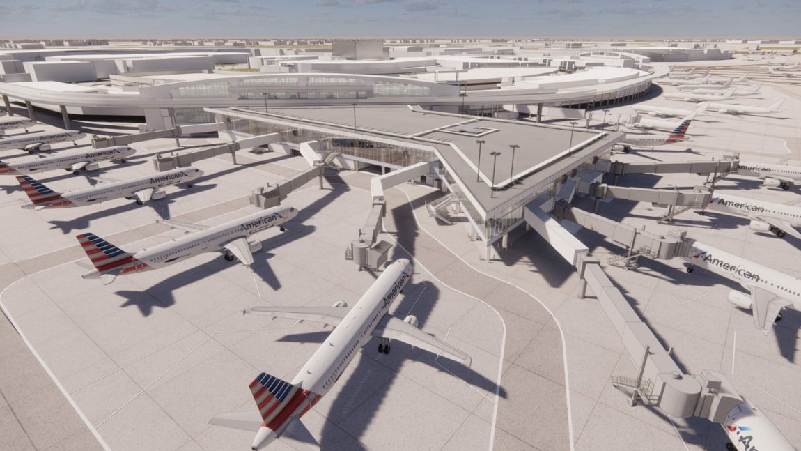 An artist's rendering of a revamped Terminal C pier at Dallas Fort Worth International Airport. (DFW Airport)