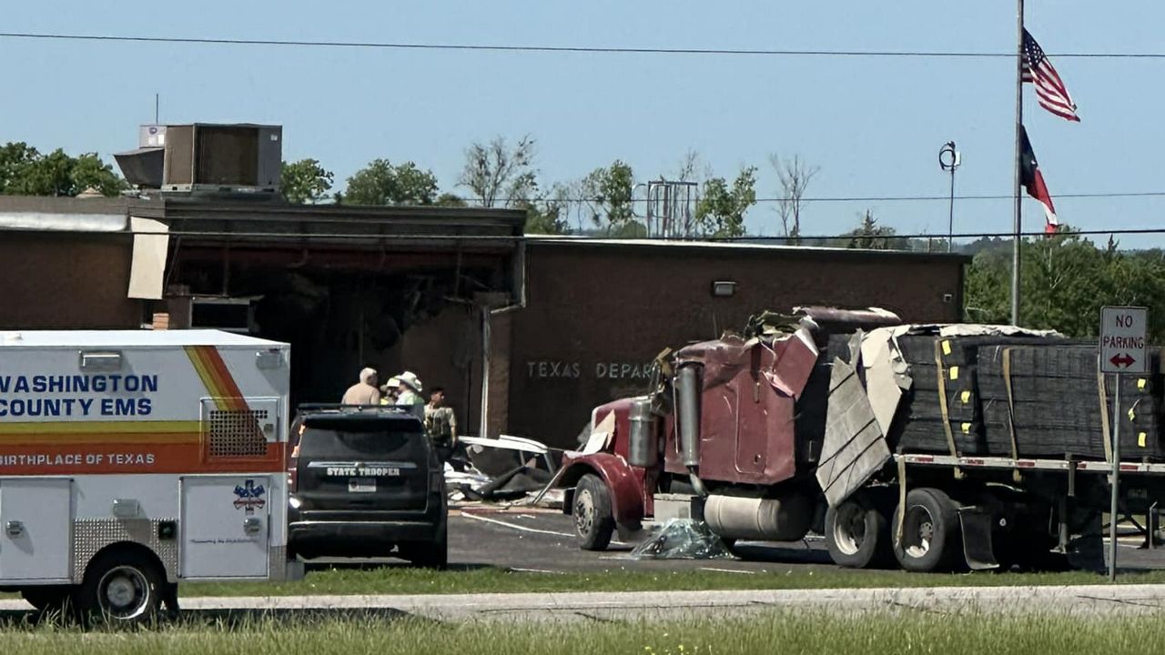 Photo of the crash site at the Texas Department of Public Safety office in Brenham, Texas. (Courtesy of Hay Girl LLC)