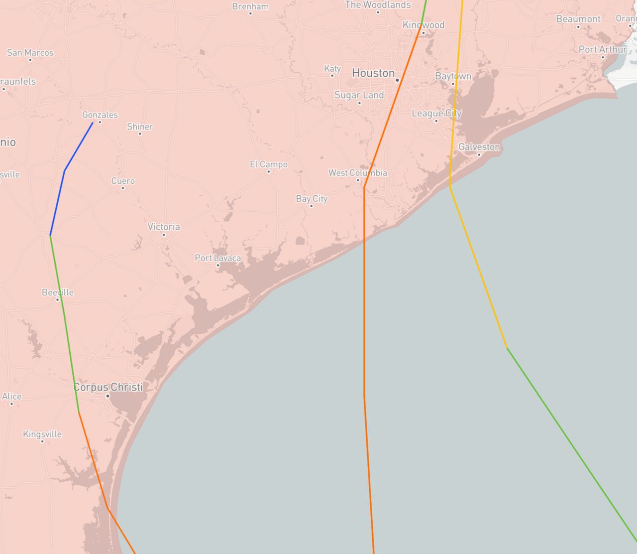 Texas October Hurricane Landfalls