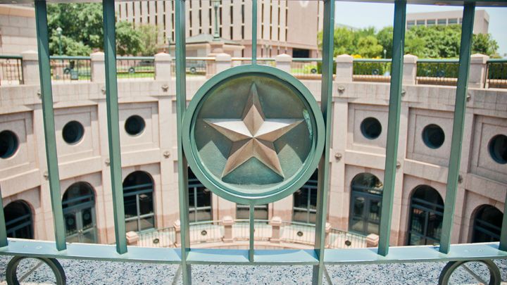 FILE - A star found on a guardrail at the Texas State Capitol complex. (Spectrum News)