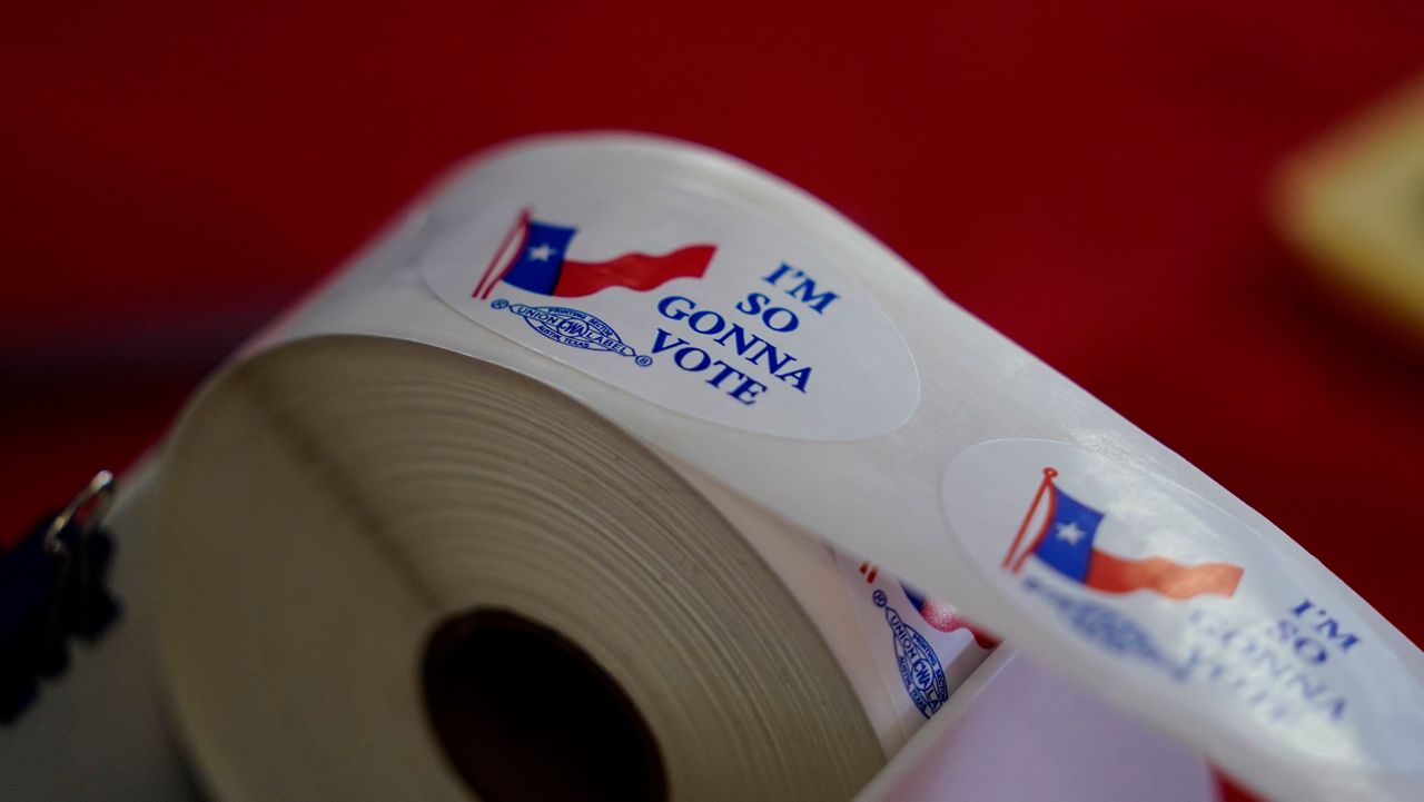 Texas voting stickers. (AP Photo)
