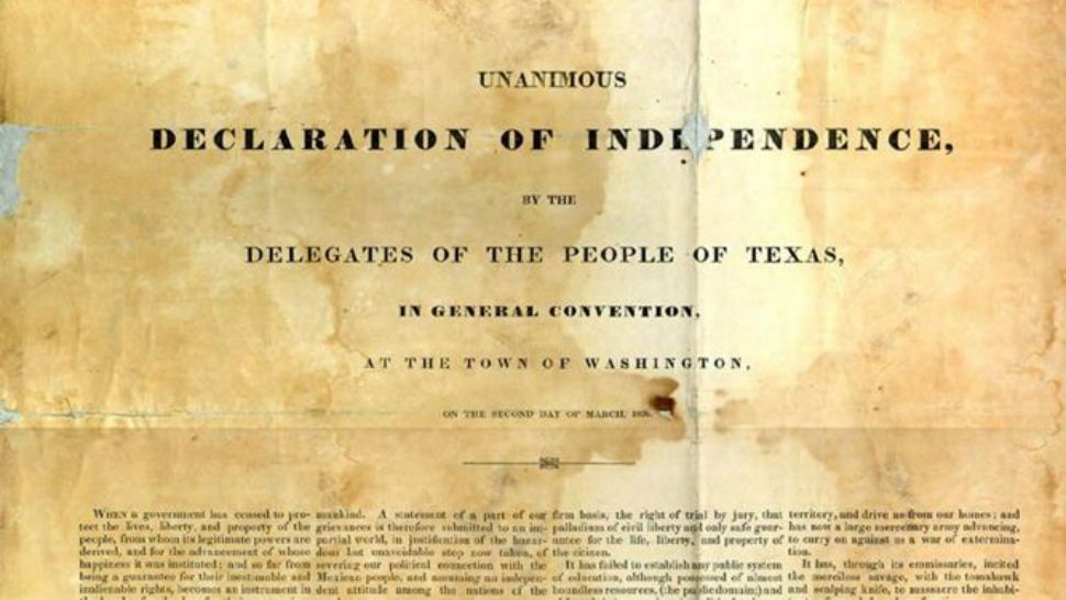 The Texas Declaration of Independence (Courtesy/Texas State Library and Archives Commission)